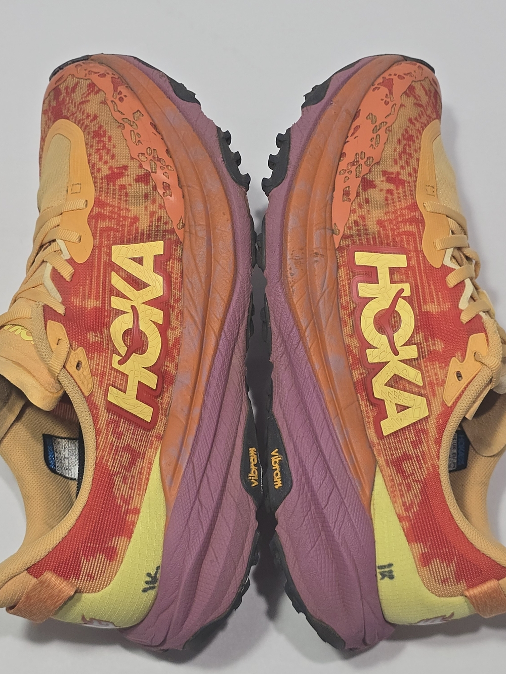 HOKA Speedgoat 6 Women's Size 11 B Orange Red Trail Running Shoes Vibram - Picture 7 of 11